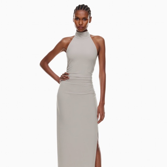 Wilfred Dresses & Skirts - Aritzia Wilfred Light Gray Halter Maxi Dress New with Tags